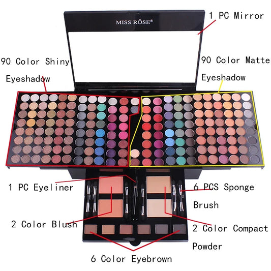 180 Colors Multicolor Eyeshadow and Blush Combo Set